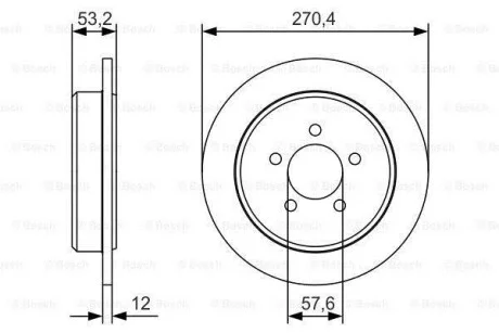 Тормозной диск задний невентилируемый BOSCH 0 986 479 A80