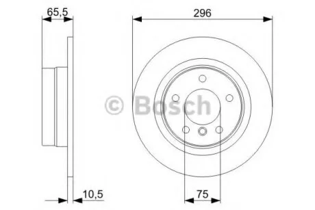Тормозной диск задний невентилируемый BOSCH 0 986 479 C55
