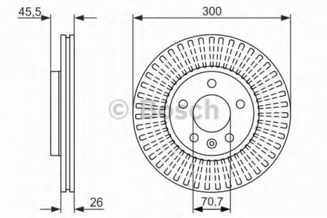 Диск гальмівний (передній) Opel Astra J 09- (300x26) BOSCH 0 986 479 C56