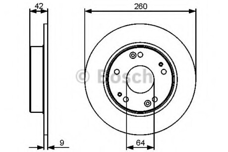 Тормозной диск задний невентилируемый BOSCH 0 986 479 C63