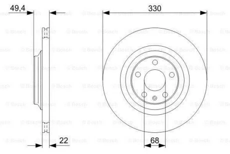 Тормозной диск задний вентилируемый BOSCH 0 986 479 C64