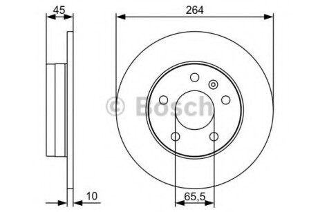 Тормозной диск задний невентилируемый BOSCH 0 986 479 C66