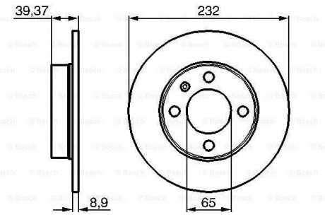 Тормозной диск задний невентилируемый BOSCH 0 986 479 C67