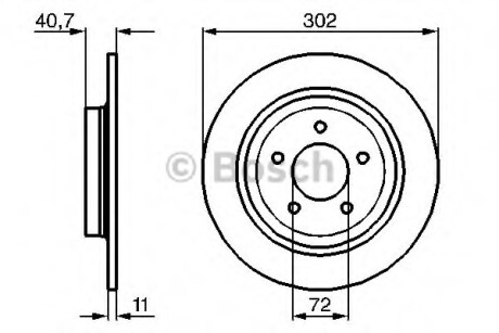 Тормозной диск задний невентилируемый BOSCH 0 986 479 C69