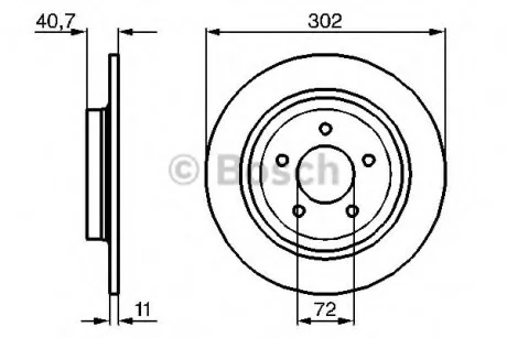 Тормозной диск задний невентилируемый BOSCH 0 986 479 C69