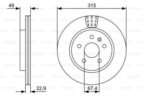 Тормозной диск задний вентилируемый BOSCH 0 986 479 C71