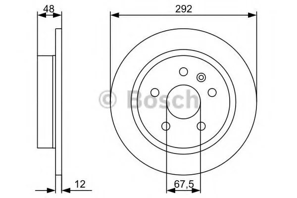 Тормозной диск задний невентилируемый BOSCH 0 986 479 C73 (фото 1)