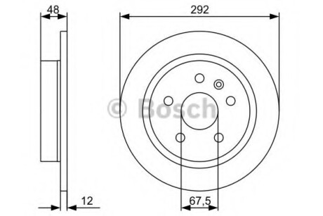 Тормозной диск задний невентилируемый BOSCH 0 986 479 C73