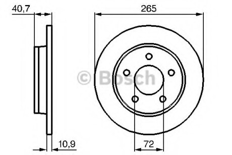 Тормозной диск задний невентилируемый BOSCH 0 986 479 C77