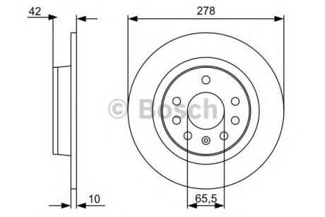 Тормозной диск задний невентилируемый BOSCH 0 986 479 C80