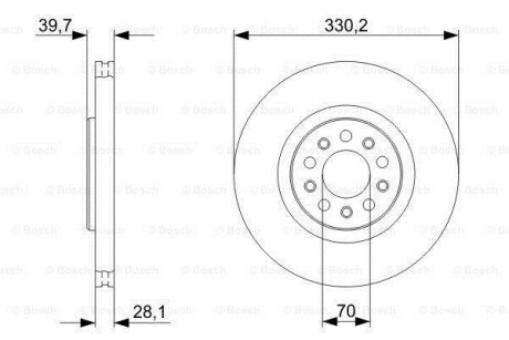 Тормозной диск передний вентилируемый BOSCH 0 986 479 C82