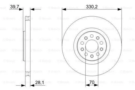 Тормозной диск передний вентилируемый BOSCH 0 986 479 C82