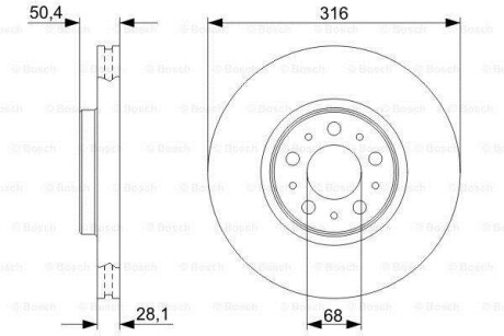 Тормозной диск передний вентилируемый BOSCH 0 986 479 C85