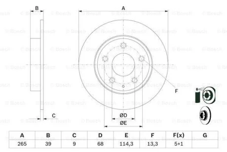 Тормозной диск BOSCH 0 986 479 E54