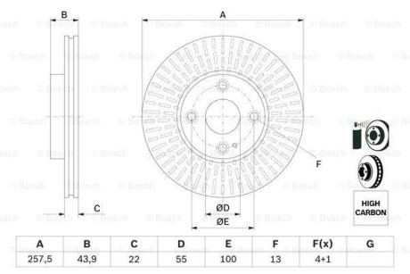 Тормозной диск BOSCH 0 986 479 E56