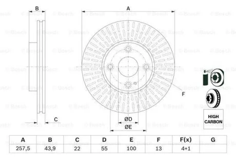 Тормозной диск BOSCH 0 986 479 E56