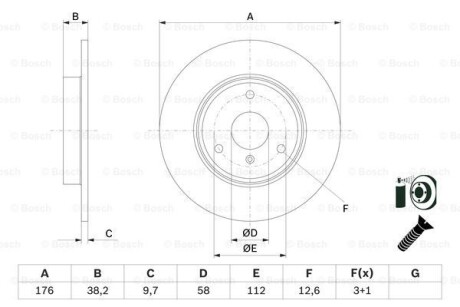 Тормозной диск передний невентилируемый BOSCH 0 986 479 E74