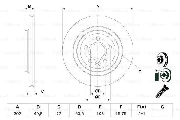 Диск тормозной BOSCH 0 986 479 E85 (фото 1)