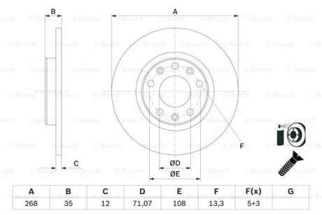 Тормозной диск BOSCH 0 986 479 E94