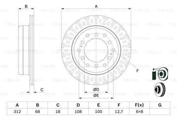 Диск тормозной BOSCH 0 986 479 F07 (фото 1)