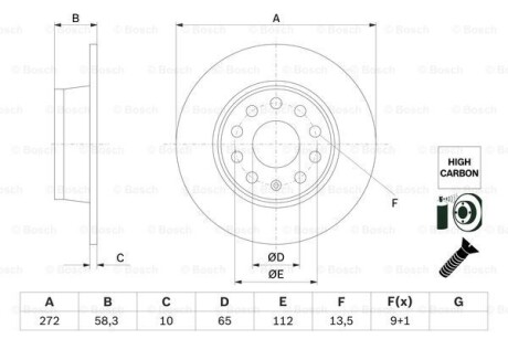 Диск тормозной BOSCH 0 986 479 F23