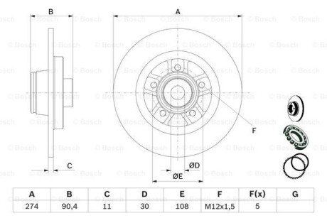 Тормозной диск BOSCH 0 986 479 F30