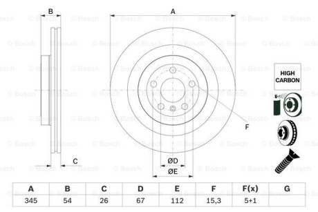 Диск тормозной BOSCH 0 986 479 F69 (фото 1)