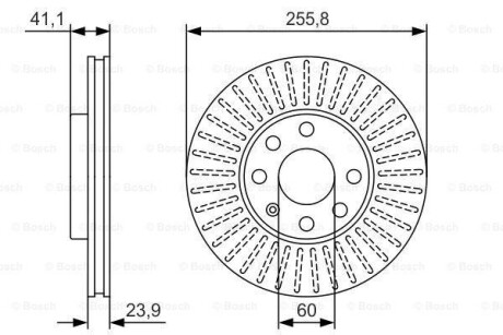 Тормозной диск передний вентилируемый BOSCH 0 986 479 R76