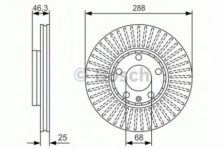 Диск гальмiвний переднiй BOSCH 0986479R82