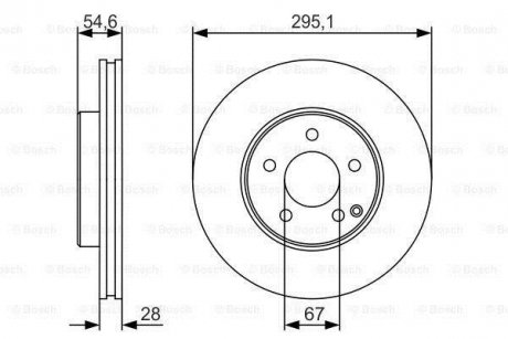 Диск гальмівний (передній) MB E-class (W211/S211) 02-09 (295x28) BOSCH 0 986 479 R99