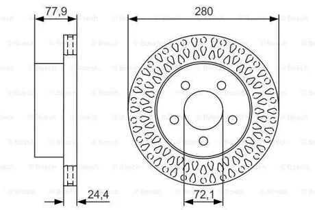 Тормозной диск передний вентилируемый BOSCH 0 986 479 U00