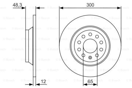 Тормозной диск задний невентилируемый BOSCH 0 986 479 V01
