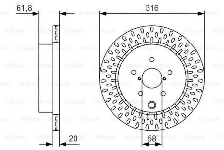 Тормозной диск задний вентилируемый BOSCH 0 986 479 V05