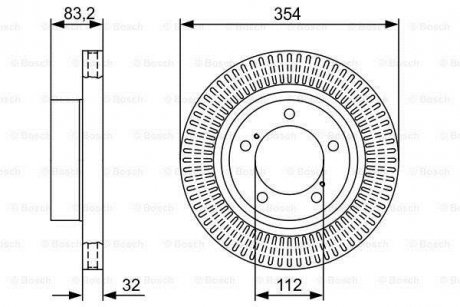 Диск гальмівний (передній) Toyota Sequoia/Tundra/Land Cruiser 07-- (354x32) BOSCH 0 986 479 V50