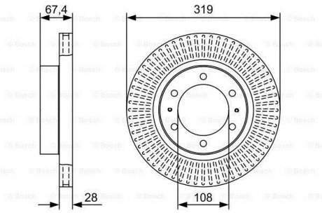 Диск гальмівний передній BOSCH 0986479W47