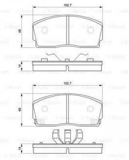 Гальмівні колодки, дискові BOSCH 0 986 493 390