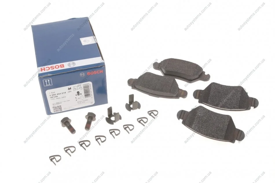 Гальмівні колодки, дискові. BOSCH 0 986 494 014 (фото 1)