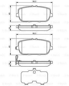 Тормозные колодки дисковые, комплект BOSCH 0 986 494 190