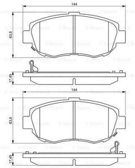 Тормозные колодки дисковые, комплект BOSCH 0 986 494 211