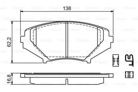 Тормозные колодки дисковые, комплект BOSCH 0 986 494 220