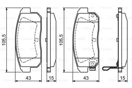 Тормозные колодки дисковые, комплект BOSCH 0 986 494 223