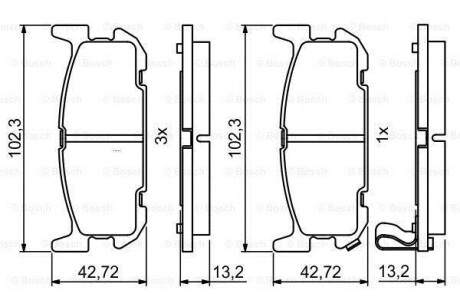 Тормозные колодки дисковые, комплект BOSCH 0 986 494 226