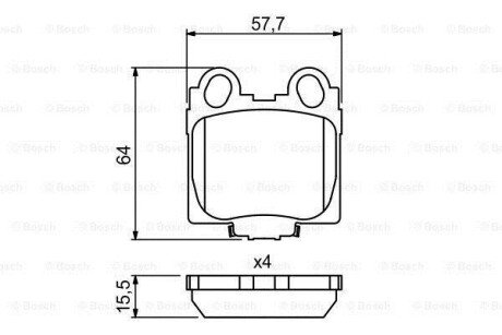 Колодки гальмівні (задні) Lexus GS II/IS I 97-05/Toyota Crown VI 99-03 BOSCH 0 986 494 231