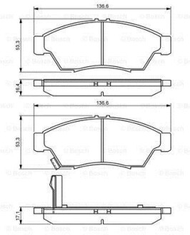 Тормозные колодки дисковые, комплект BOSCH 0 986 494 238