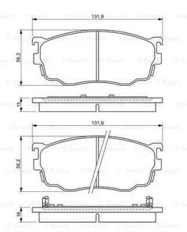 Тормозные колодки дисковые, комплект BOSCH 0 986 494 258