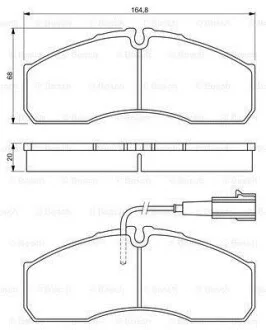 Тормозные колодки дисковые, комплект BOSCH 0 986 494 278