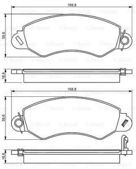 Тормозные колодки дисковые, комплект BOSCH 0 986 494 300