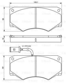 Тормозные колодки дисковые, комплект BOSCH 0 986 494 301