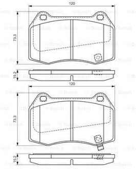 Тормозные колодки дисковые, комплект BOSCH 0 986 494 310