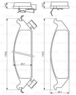 Тормозные колодки дисковые, комплект BOSCH 0 986 494 313